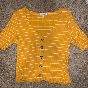 button down crop top